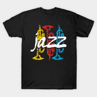 Fancy Typographic Jazz Themed Design T-Shirt